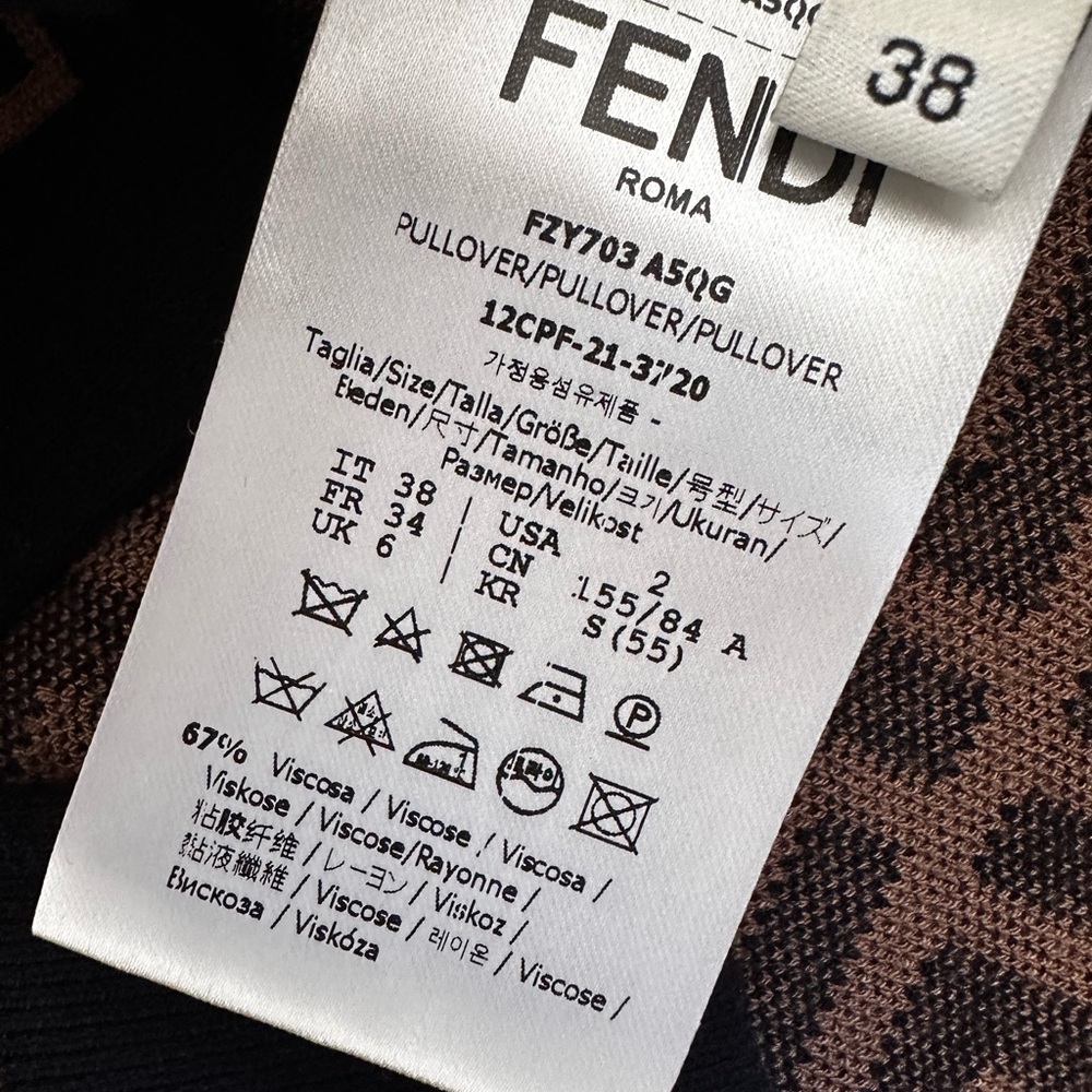 Fendi Black and Tan Logo Sweater size 38 IT or M - Picture 4 of 6
